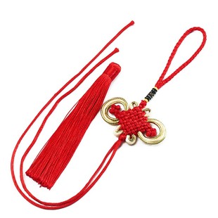 红色中国结平安扣挂件diy材料流苏穗子小装饰小号6盘结挂饰送老外