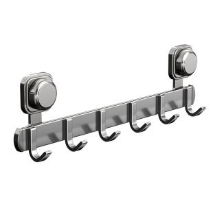 吸盘一排式挂钩入户门后挂衣钩收纳卫生间浴室免打孔粘钩毛巾挂架