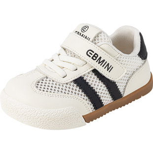 英贝米尼宝宝网面鞋子2026新款男童透气鞋防滑软底女童学步鞋板鞋