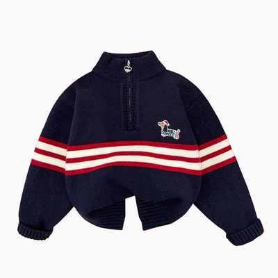 儿童加绒毛衣半高领男童羊绒衫