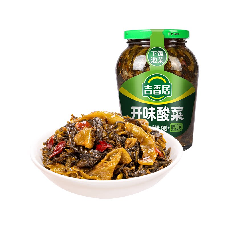 吉香居开味酸菜350g四川泡菜拌饭拌面榨菜下饭菜酱菜雪菜咸菜腌菜