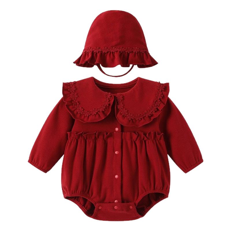 满月宴新生婴儿衣服3到6个月女连身衣/爬服/哈衣