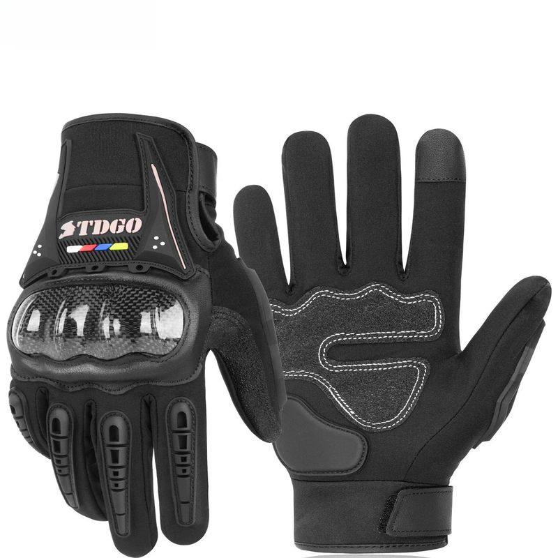 摩托车骑行手套碳纤维冬季防风暴雨级防水四季通用机车防寒装备