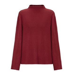 三与十三|山茶花|纯色保暖打底衫女半高领百搭休闲简约针织毛衣女