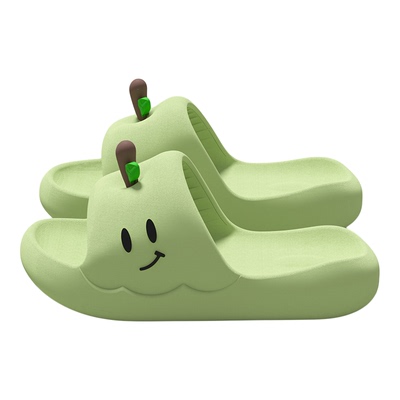 踩屎感可爱苹果拖鞋女士四季通用2025新款家居室内厚底防滑凉拖鞋