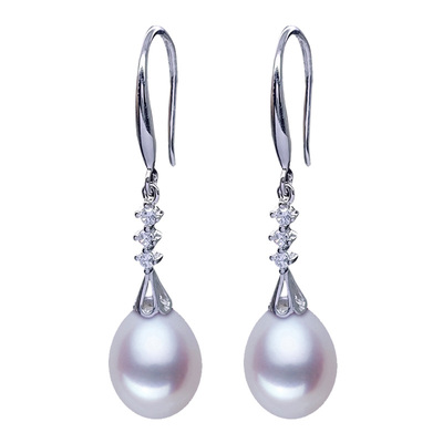 新古典天然珍珠耳环s925纯银耳勾