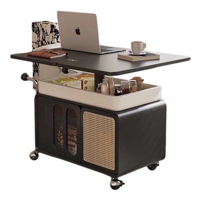 中古风可移动茶几小户型折叠升降