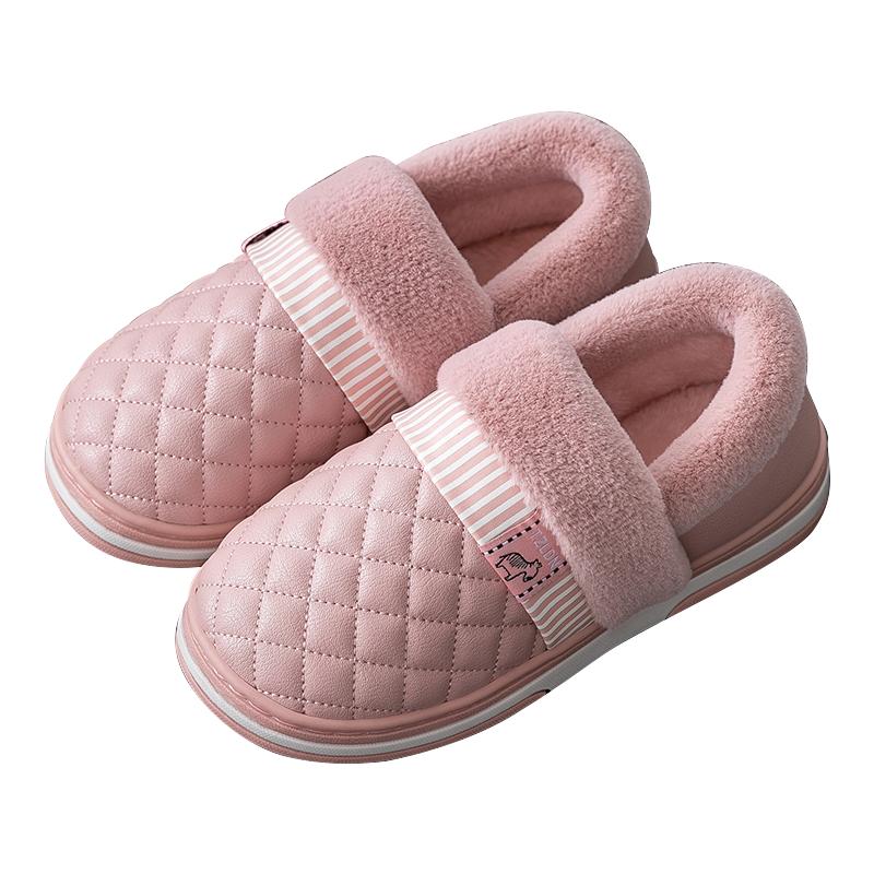 老人防水棉拖鞋女款秋冬季2025新款居家室内防滑保暖加绒包跟棉鞋
