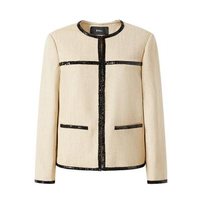 imm尹默横纹花纱小香风外套外套