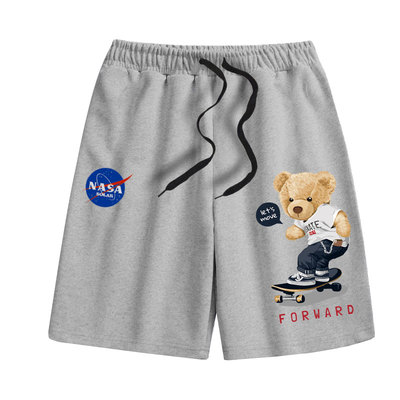 NASA概念款冰丝新夏季纯色男女同款短裤休闲裤五分裤透气潮