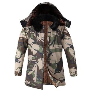 冷冻库专用迷彩防寒工作服套装男中长款超厚棉大衣劳保防风棉衣服