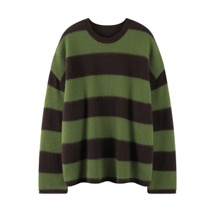 羊绒衫女100纯山羊绒条纹打底衫秋冬季奢华大牌高端针织毛衣外套