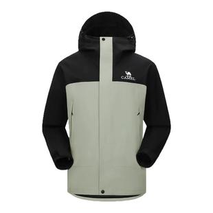 骆驼2025新款北风冲锋衣男 单层防风防水拼色外套户外旅游登山服