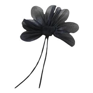 立体网纱花朵布艺胸针设计感不规则荷叶长绳飘带布贴衣服鞋帽饰品