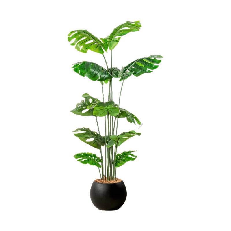 仿生植物龟背竹北欧轻奢客厅装饰大型绿植落地盆栽摆件室内仿真树