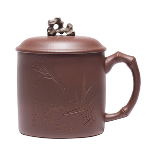 百年利永宜兴原矿紫砂杯办公室个人专用大容量家用带盖泡茶杯盖杯