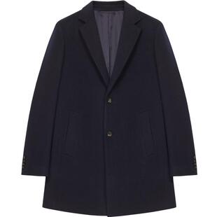 【羊绒大衣】ERDOS 男装冬藏蓝西装领克龙比长款毛呢大衣