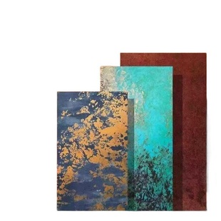 网红艺术鎏金板艺术漆背景墙饰面板铁锈铜锈奢石软石金属装饰板材