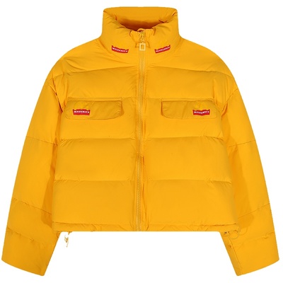 今屿花花黄色短款羽绒服女