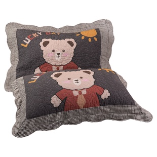 一只装纯棉儿童绗缝夹棉乳胶枕芯套成人中号学生卡通拉链款枕头套