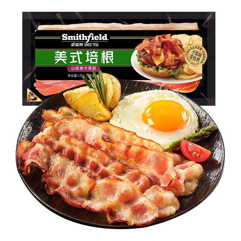 史蜜斯美式培根原切135g袋早餐家用培根肉片儿童无添加官方旗舰店