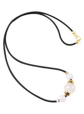 五行缺金补金水晶玉石项链和田玉幽灵项链白水晶白阿塞项链平衡金