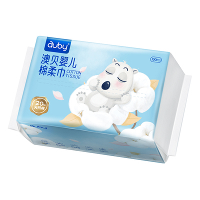 澳贝婴儿棉柔巾手口屁100抽