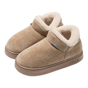 包跟拖鞋女2024新款秋冬室内家居用防滑加绒保暖踩屎感棉拖鞋女