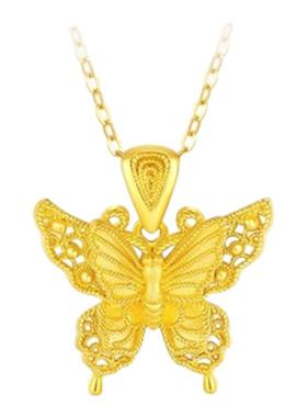 金丝羽碟蝴蝶项链国风新中式