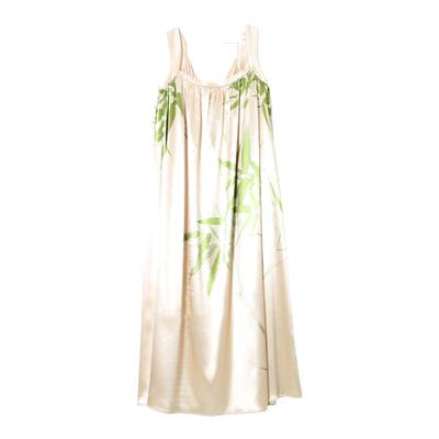 新中式竹叶宽松吊带裙连衣裙长裙