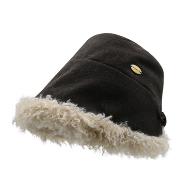 GULESWYCAP冬季复古毛绒渔夫帽