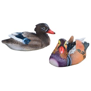 庭院假山青蛙鱼缸鱼池塘装饰浮水鸳鸯小黄鸭天鹅乌龟摆件户外花园