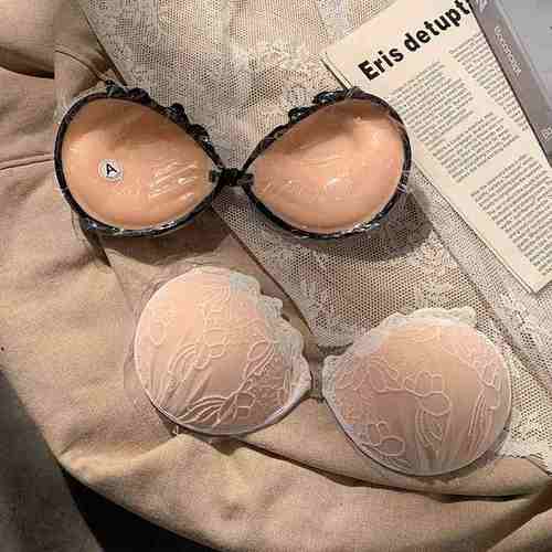 胸贴女婚纱用蕾丝硅胶文胸贴隐形无肩带加厚无痕聚拢上托乳贴抹胸