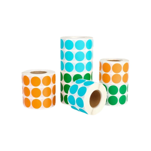 彩色圆形圆点不干胶标签 红黄蓝绿白色贴纸标记标示口取纸空白可手写自粘标签产品规格颜色分类贴自粘贴25mm