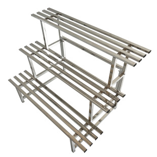 不锈钢阳台花架子多层客厅户外庭院盆景阶梯落地式多肉铁艺置物架