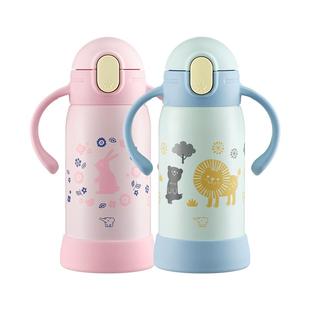 象印保温杯儿童吸管杯婴儿幼儿园学生双把手轻巧便携饮水杯DA30E