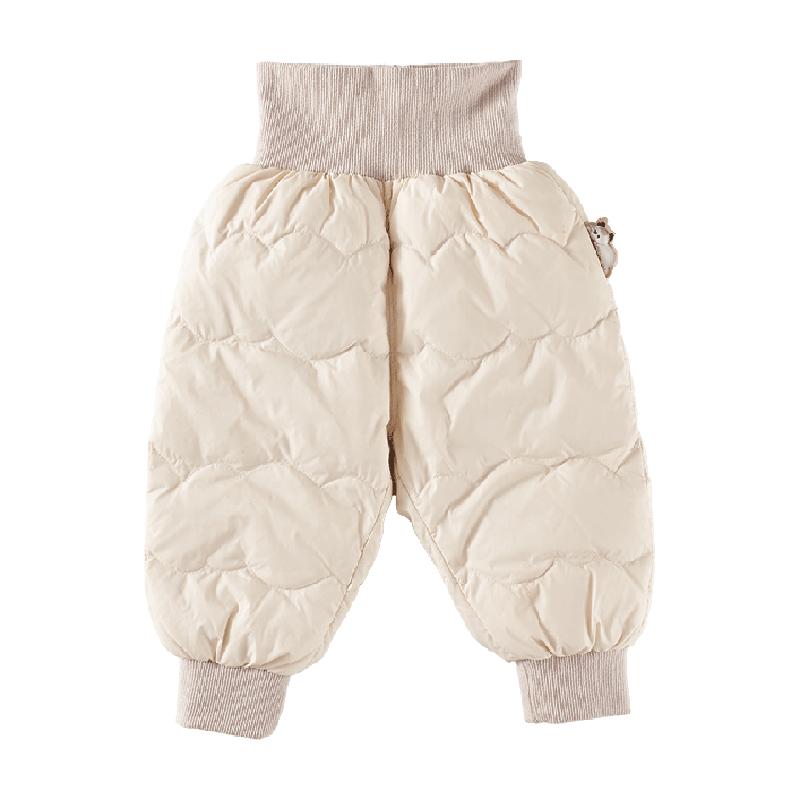 欧孕儿童羽绒裤男童女童2025冬季新款宝宝婴儿白鸭绒高腰裤子保暖