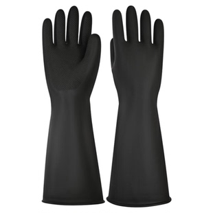 耐酸碱手套加长加厚耐磨工业防滑防化抗腐蚀实验室防水橡胶手套