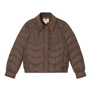 【面包服】诗篇专选灯芯绒翻领复古波浪绗缝羽绒服2025冬季新款