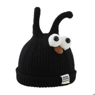 婴儿帽子秋冬款超萌可爱小月龄针织帽冬季男女宝宝加厚保暖毛线帽