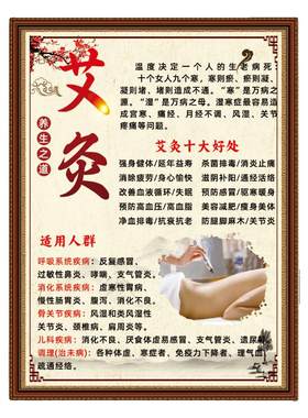 艾灸海报挂图泥灸脐灸经络不通