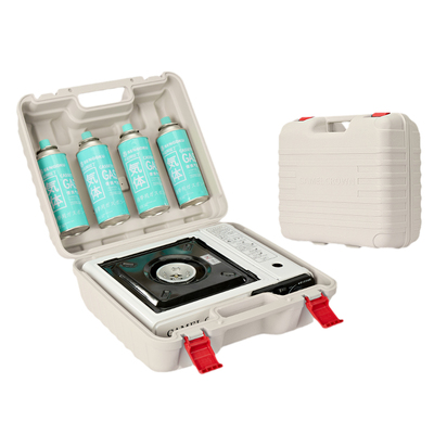 手提箱米白瓦斯炉卡式炉气罐露营