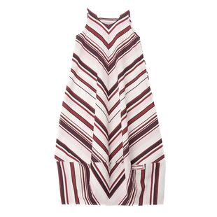 【赵小棠同款】ALL BEINGS25SS红色条纹轻薄空气感吊带连衣裙夏季