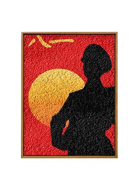 八一建军节diy手工石英砂肌理画