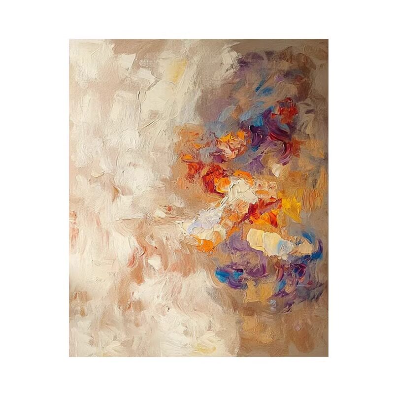 手绘油画抽象客厅挂画中古高级