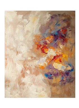 手绘油画抽象客厅挂画中古高级