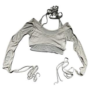 辣妹短款jazz上衣爵士跳舞服装设计感露肩kpop女团舞蹈打歌服薄款