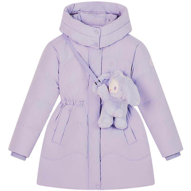 【送挎包】波司登新款儿童羽绒服女童中长款可爱收腰保暖厚外套
