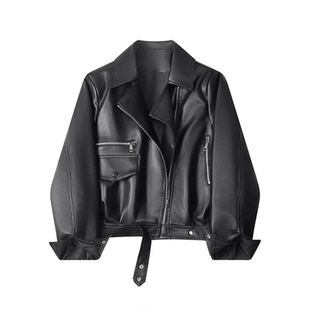 高级感酷飒风机车服短外套女春秋今年流行的小个子PU皮衣休闲夹克