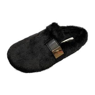 水貂毛厚底增高毛毛拖鞋女外穿2025新款秋冬高级感毛绒包头棉拖鞋